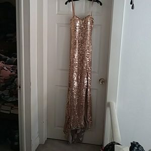 Beautiful golden sequined evening dress